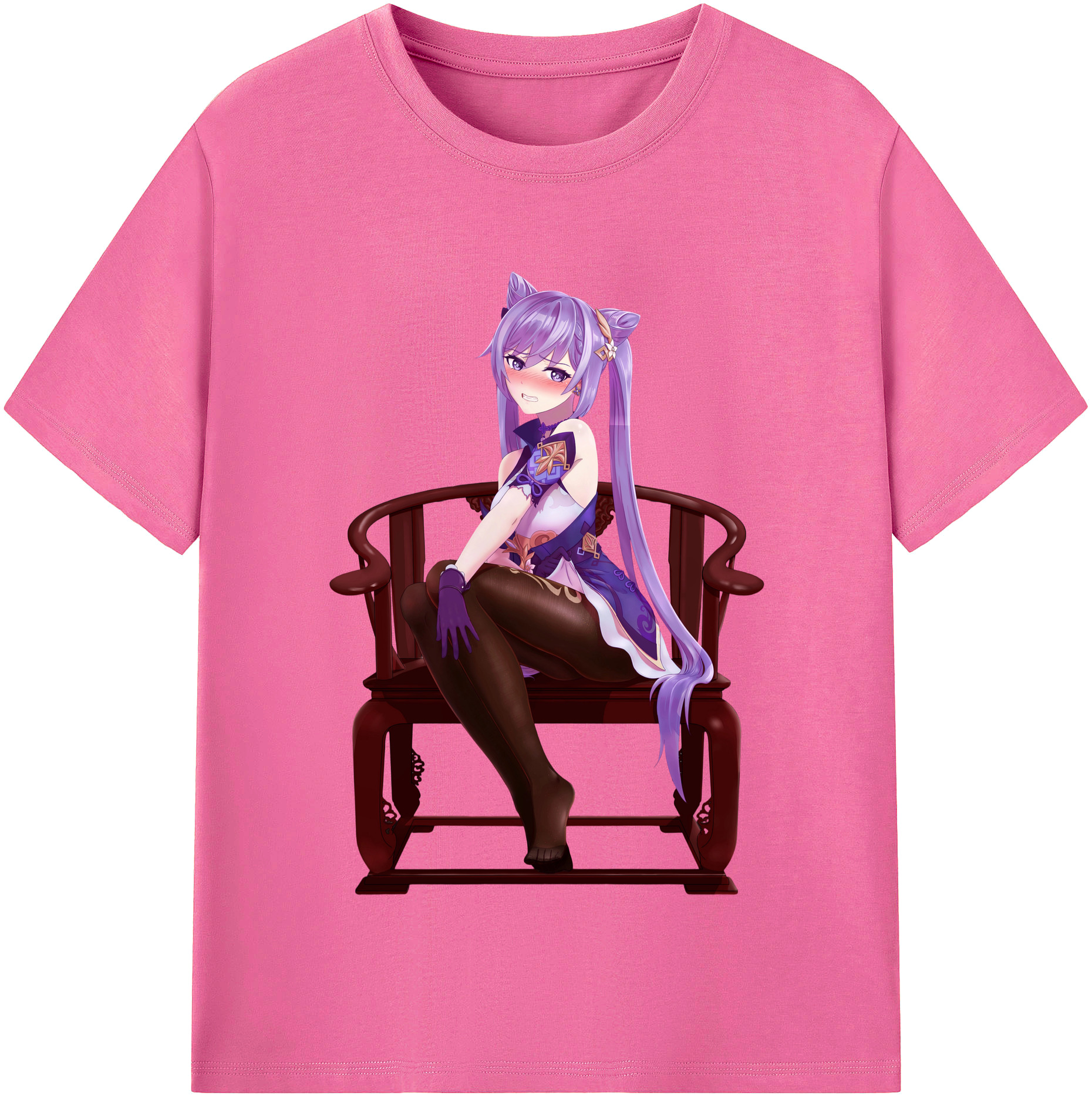 げんし神 刻晴 こくせい genshin Kokusei レディースカジュアルプリントTシャツ（綿100％）